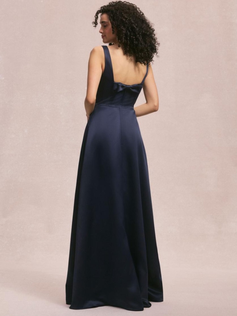 MORI LEE NAVY SATIN GOWN SIZE 16